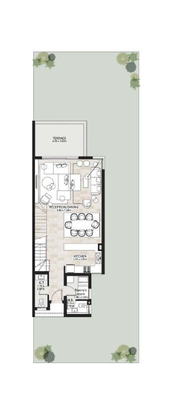 Floor plan for townhouse at Garden Lakes