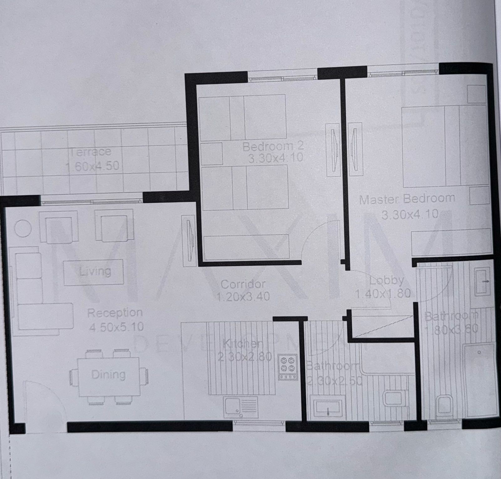 Floor plan for chalet at Plage