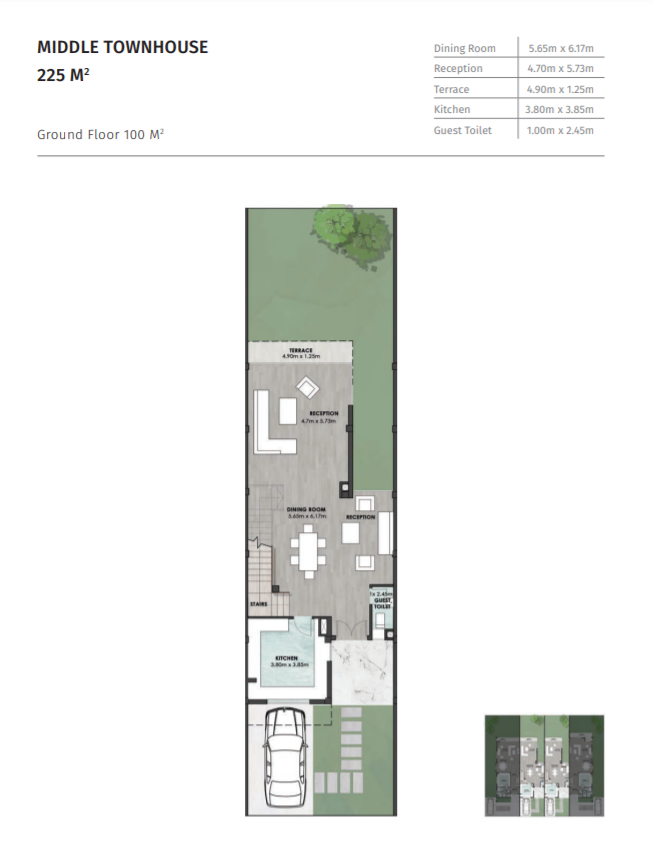 Floor plan for townhouse at Bloomfields