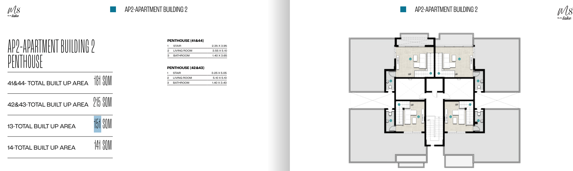 Floor plan for penthouse at Marina 8 By The Lake