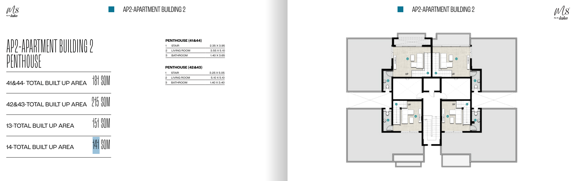 Floor plan for penthouse at Marina 8 By The Lake