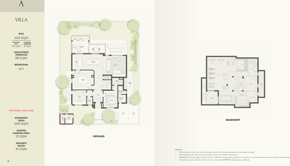 Floor plan for villa at Crescent Walk