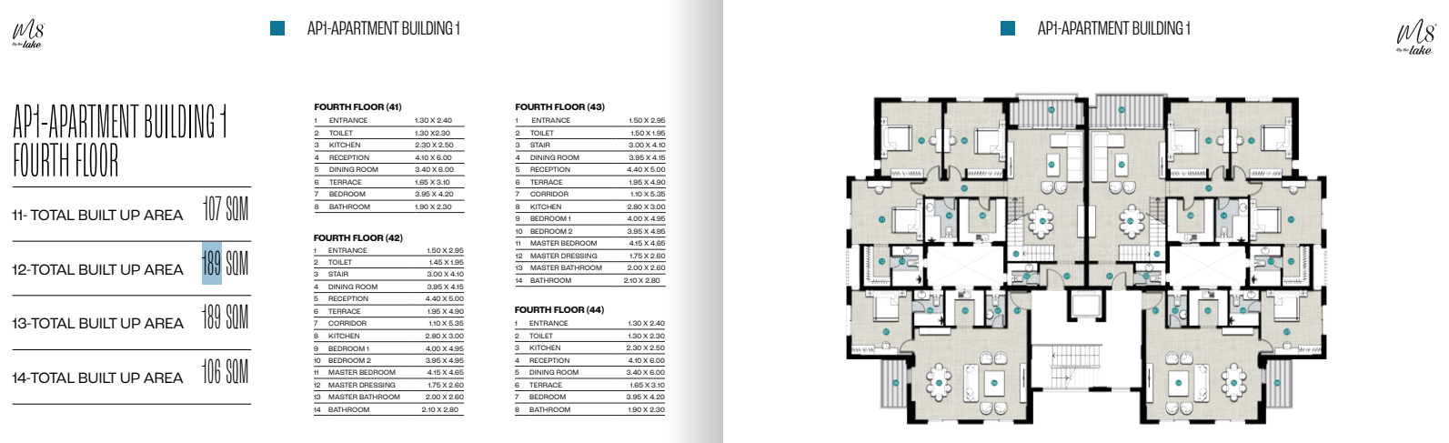 Floor plan for apartment at Marina 8 By The Lake