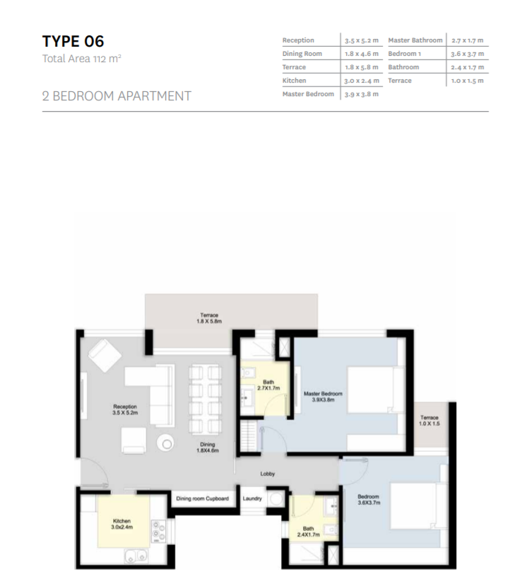 Floor plan for apartment at Bloomfields