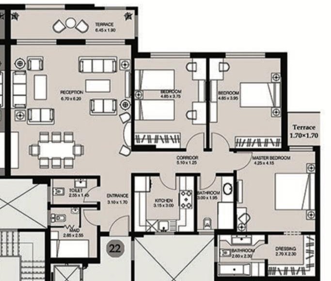 Floor plan for apartment at Ninety Avenue