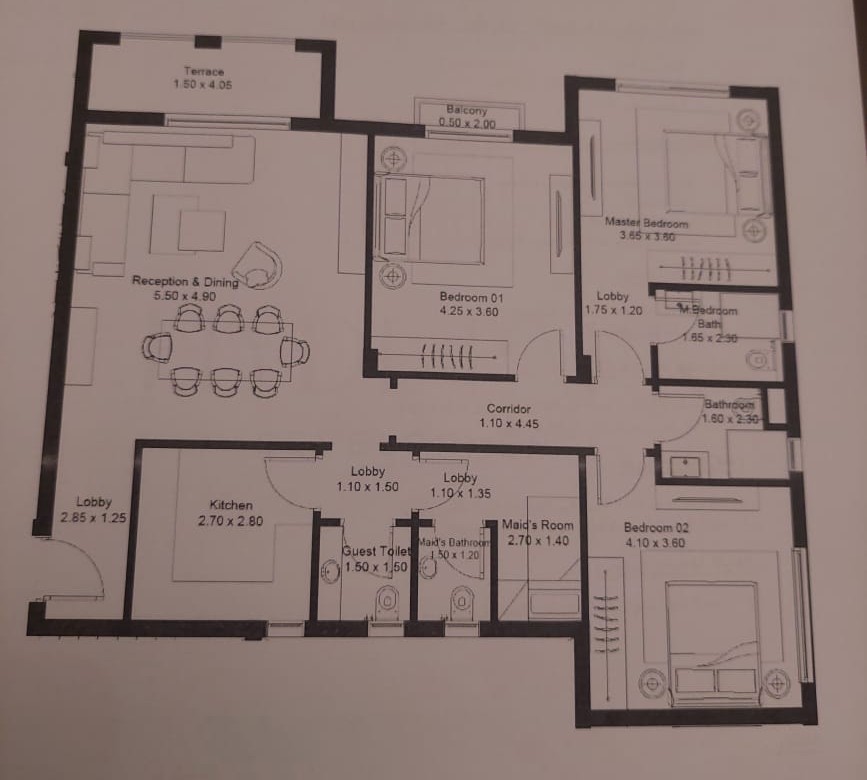 Floor plan for apartment at Hyde Park
