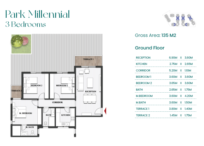 Floor plan for apartment at Mountain View ICity New Cairo