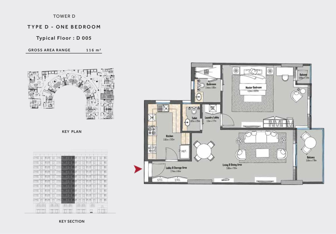 Floor plan for apartment at Marriott Residences Heliopolis