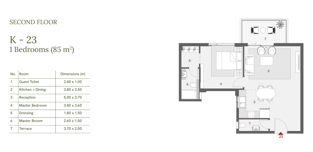 Floor plan for apartment at One33-Phase Two