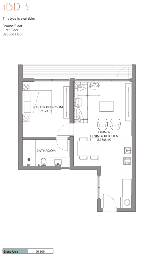 Floor plan for apartment at Beach Residence-June