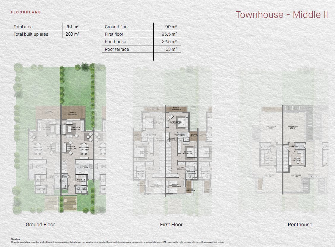 Floor plan for townhouse at Tawny