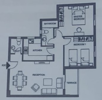 Floor plan for apartment at Sarai