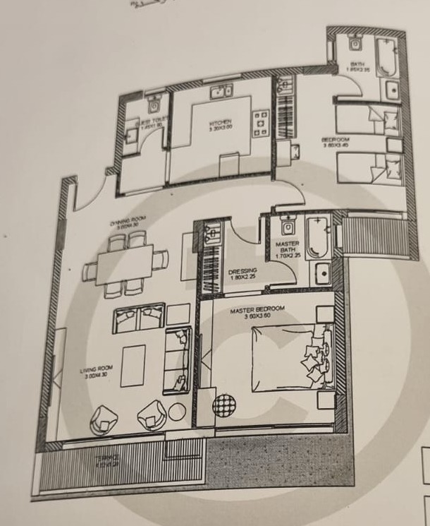Floor plan for apartment at Creektown