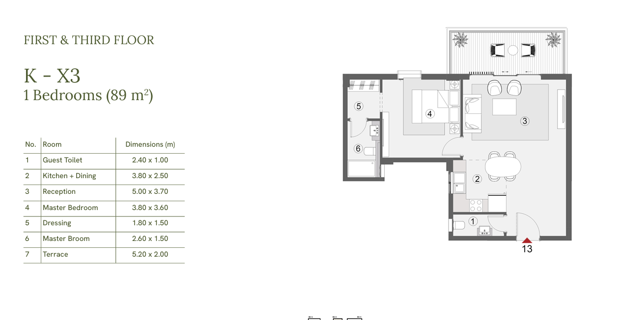 Floor plan for apartment at One33-Phase Two