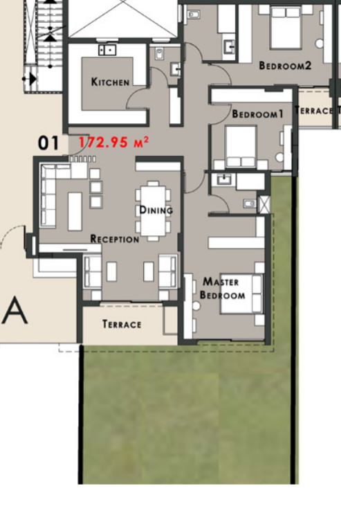 Floor plan for apartment at Palm Hills New Cairo