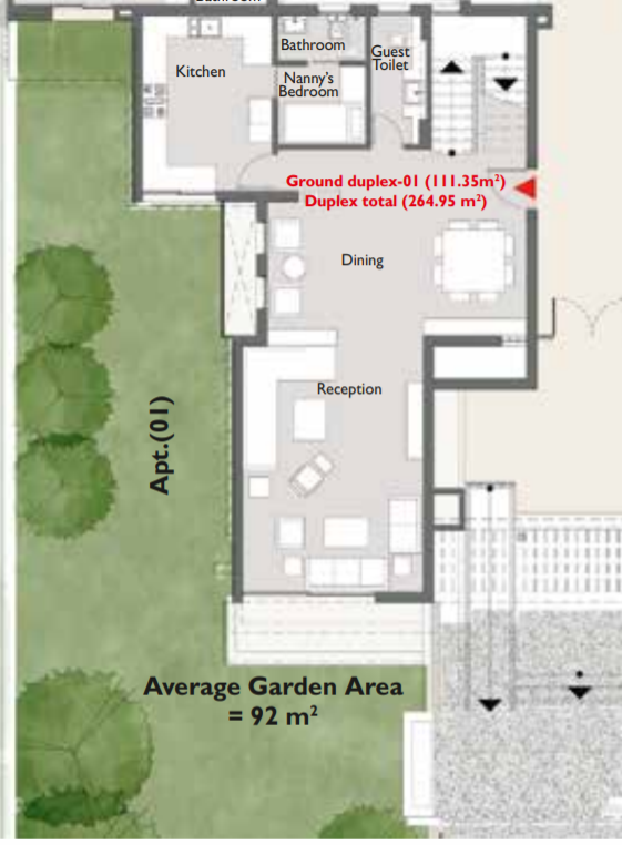 Floor plan for duplex at Capital Gardens