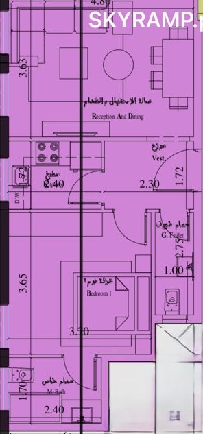 Floor plan for apartment at Sky Ramp
