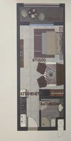 Floor plan for studio at Aroma