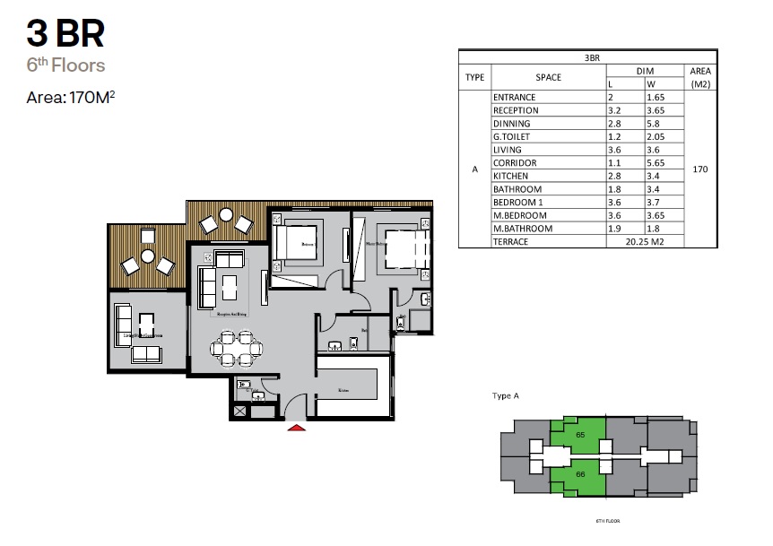 Floor plan for apartment at Nest