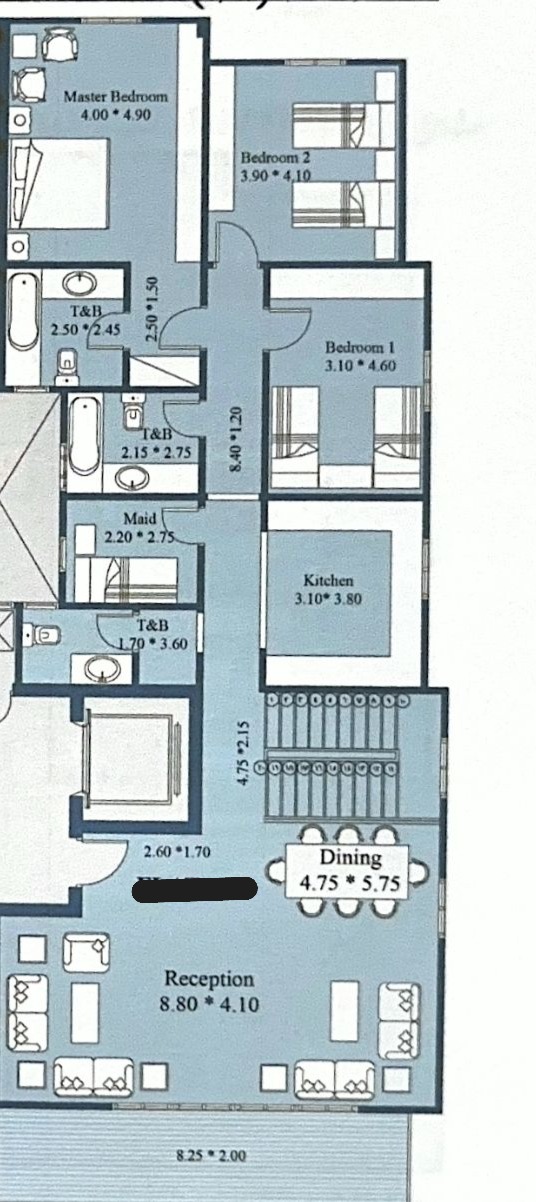 Floor plan for penthouse at Continental Residence