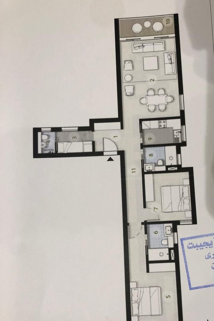 Floor plan for apartment at Zed Tower