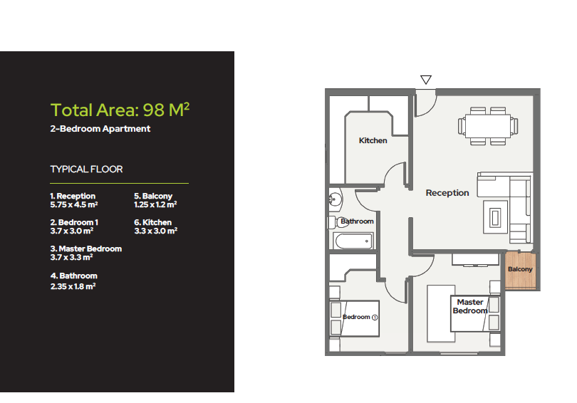 Floor plan for apartment at Nile Boulevard