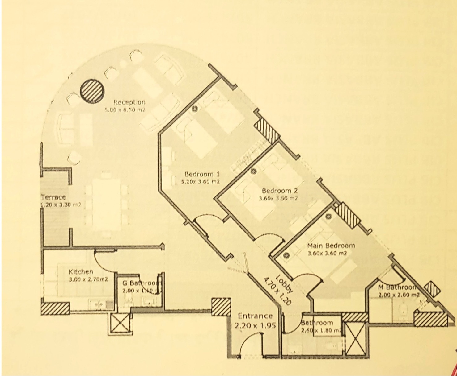 Floor plan for apartment at La Mirada - New Cairo