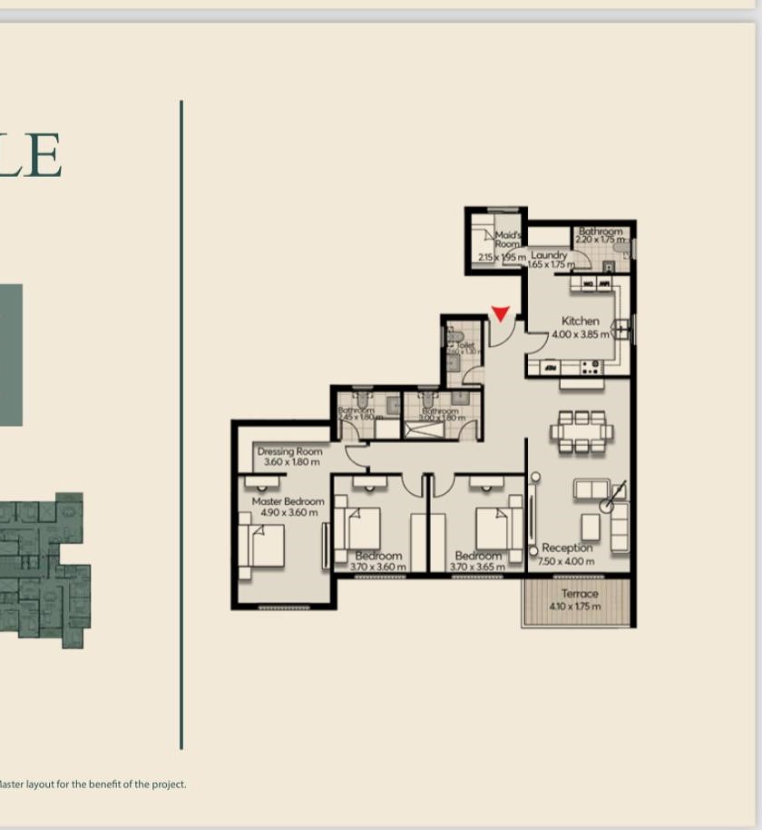 Floor plan for apartment at Mar ville
