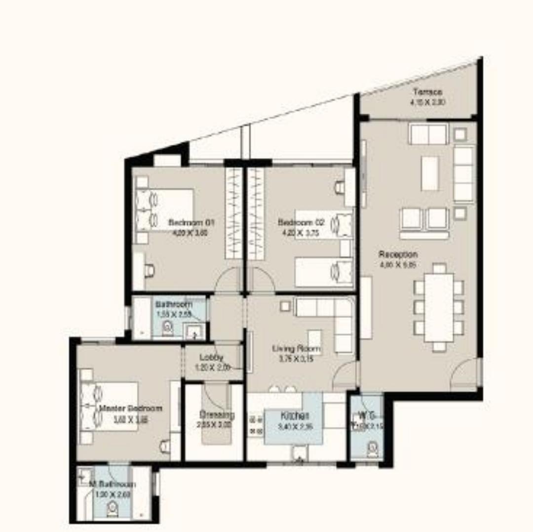 Floor plan for apartment at The Brooks