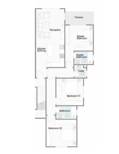 Floor plan for chalet at Telal Sokhna