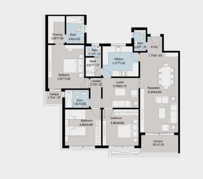 Floor plan for apartment at Bluetree