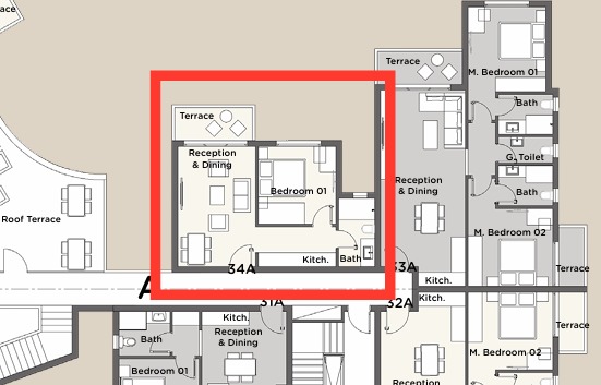 Floor plan for apartment at Badya