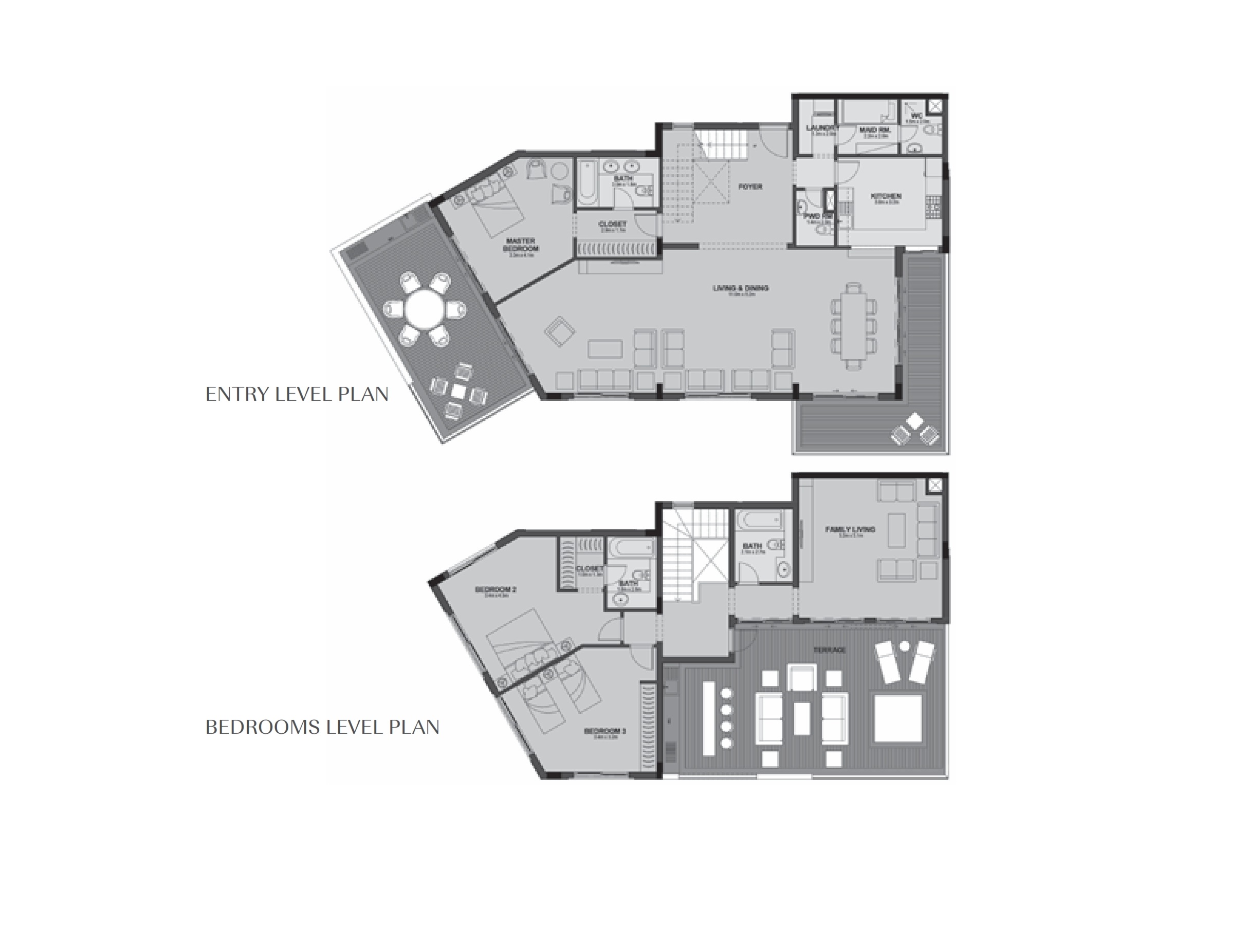 Floor plan for duplex at Uptown Cairo