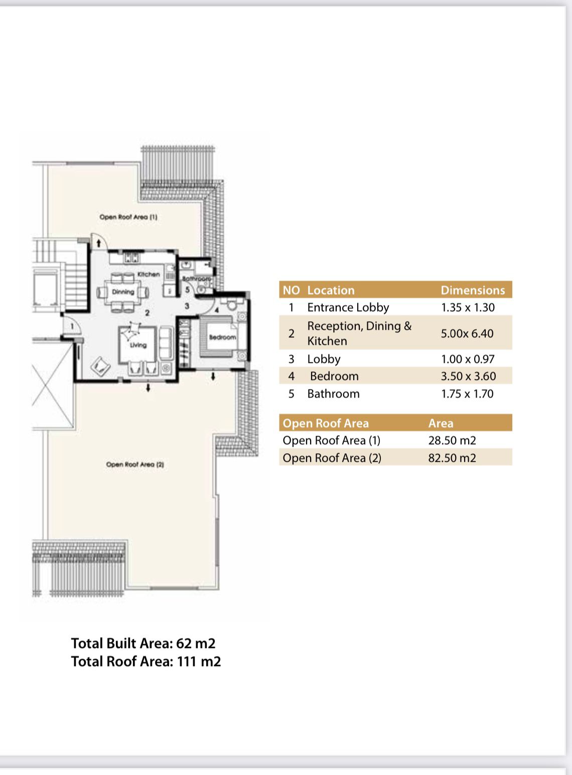 Floor plan for penthouse at Stone Residence