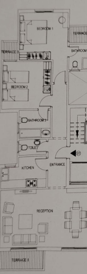 Floor plan for apartment at Sarai
