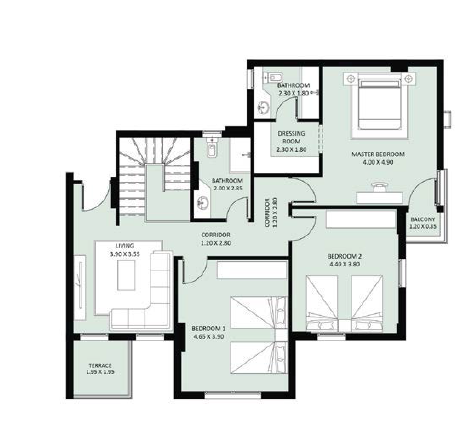 Floor plan for duplex at Jayd