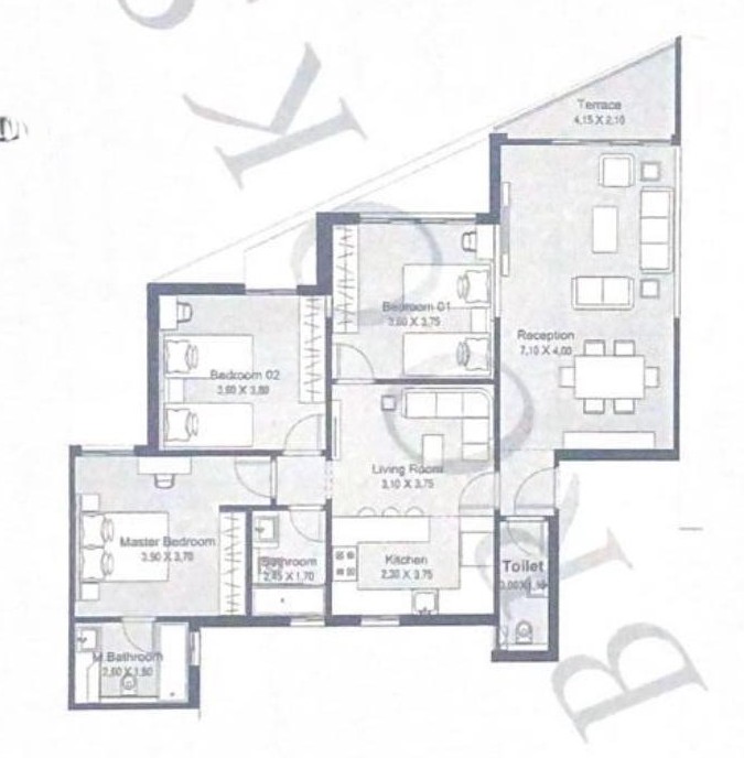 Floor plan for apartment at The Brooks
