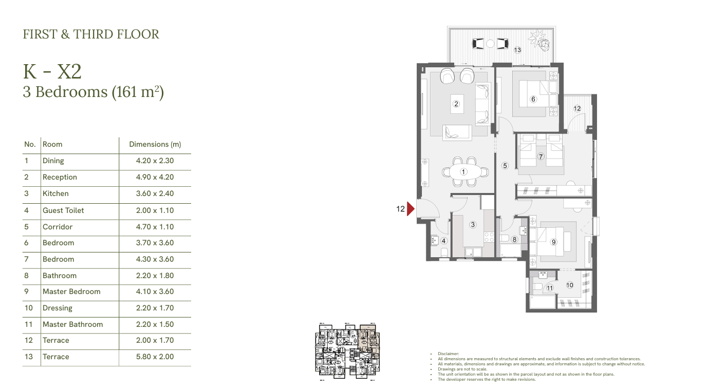 Floor plan for apartment at One33-Phase Two