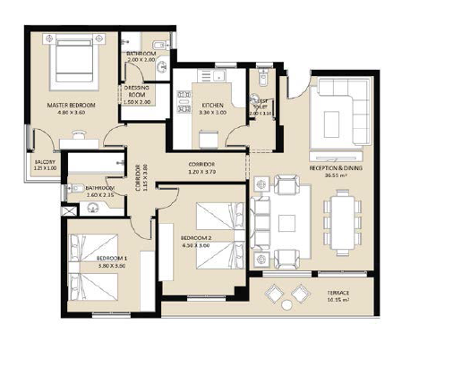 Floor plan for apartment at Jayd