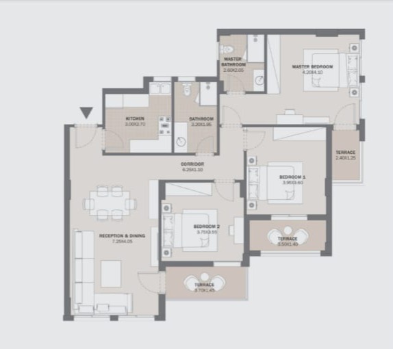 Floor plan for apartment at Al Maqsad Residences