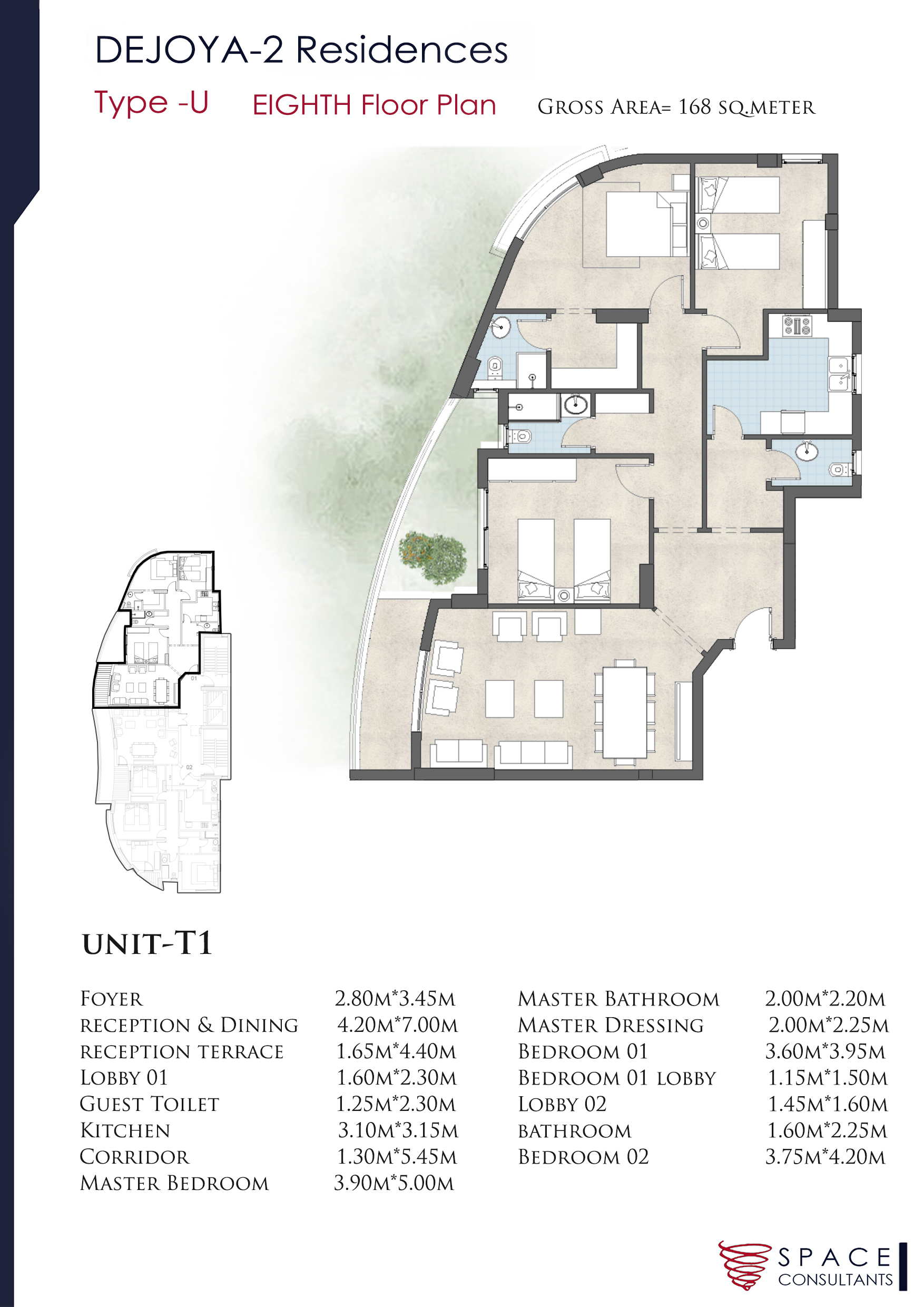 Floor plan for apartment at De Joya 2