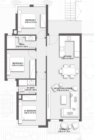 Floor plan for chalet at Plage