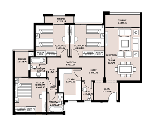 Floor plan for apartment at Jayd