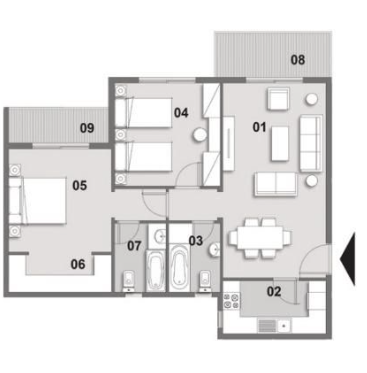 Floor plan for apartment at Il Bosco City