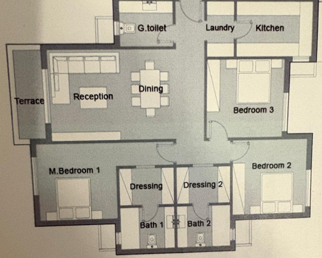 Floor plan for apartment at Badya