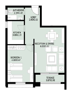 Floor plan for studio at Jayd