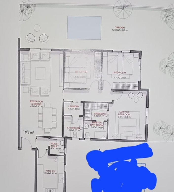 Floor plan for apartment at Botanica Residential