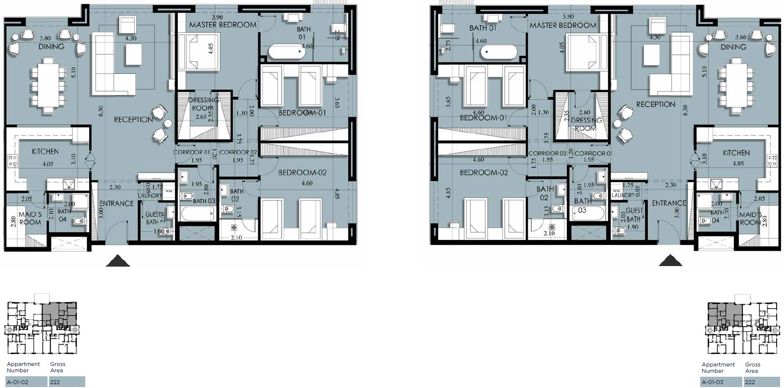 Floor plan for apartment at 205 Arkan Palm