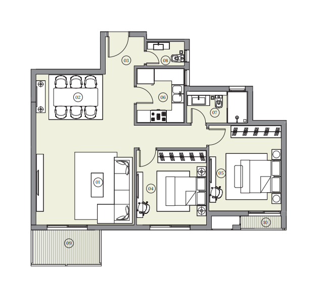 Floor plan for apartment at Haptown Park 226