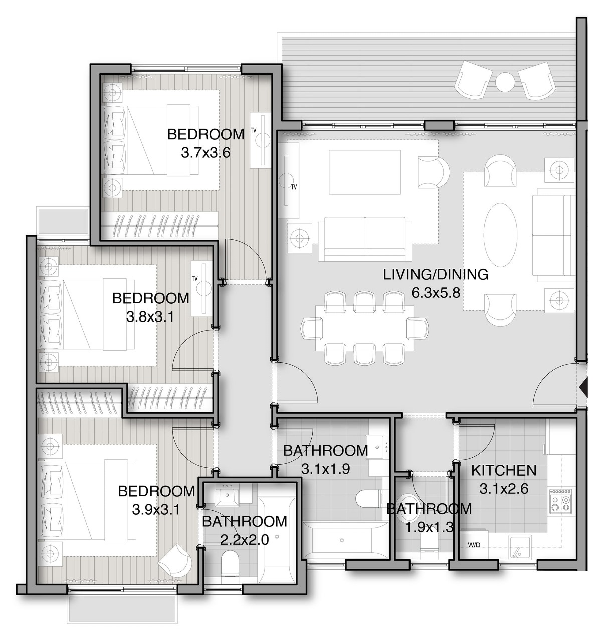 Floor plan for apartment at Noor Capital Gardens